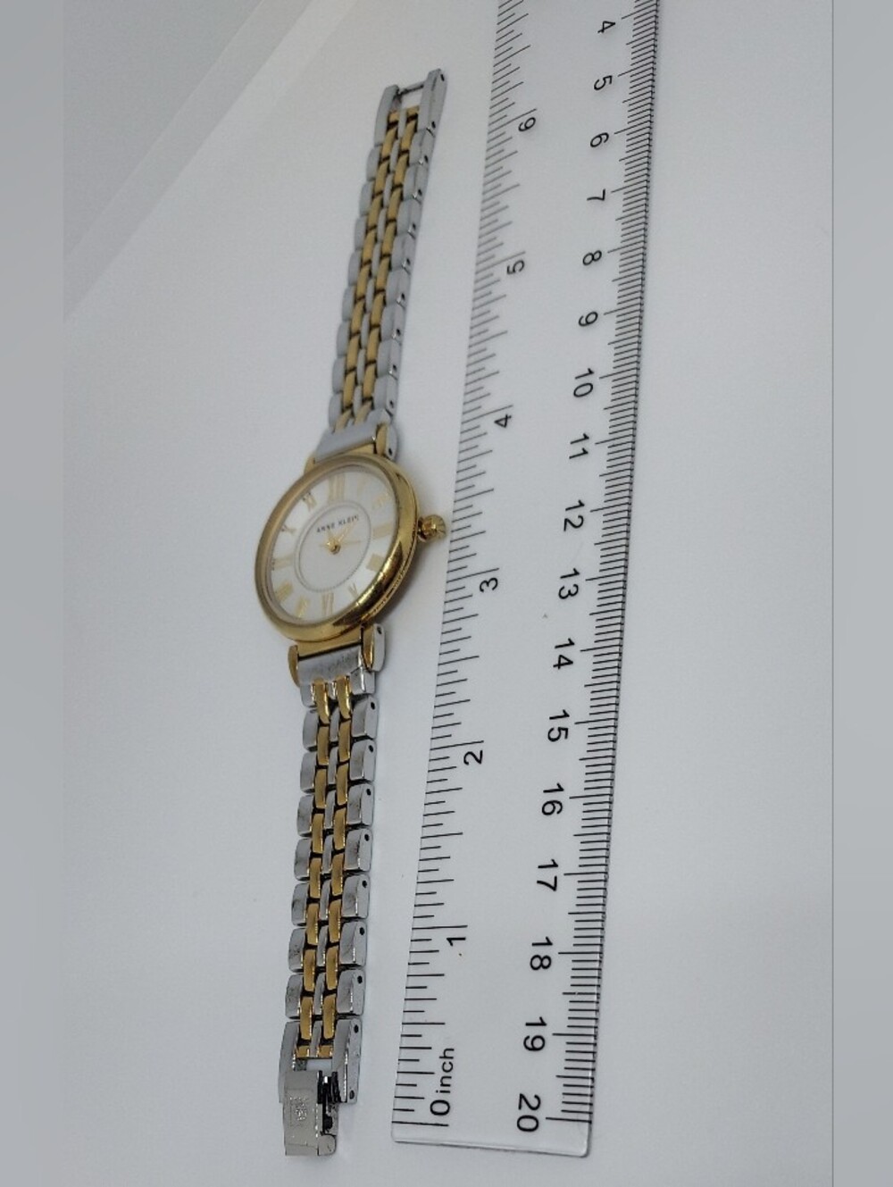 Vintage Anne Klein Two-Tone Gold & Silver Roman Numeral Bracelet Watch - Picture 10 of 12